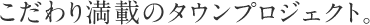 こだわり満載のタウンプロジェクト。