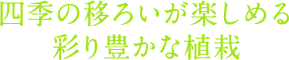 四季の移ろいが楽しめる彩り豊かな植栽